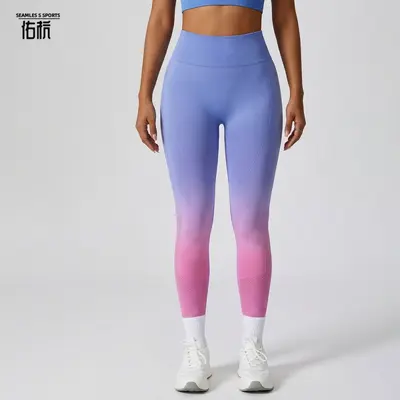 Avrupa ve Amerika'da çok satan batik boyalı gradyan kadın tayt, kalça kaldırıcı spor fitness yüksek bel pantolon, spor dar kesim pantolon, yoga pantolonu