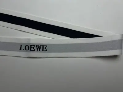 Elastic Rubber Band with Letter Print, Black Text on White Background - 8