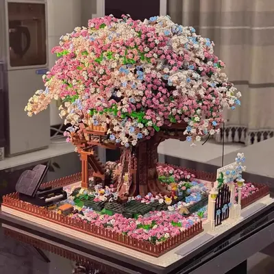 Cherry Blossom Treehouse Building Block Set, Large Princess Series - 2