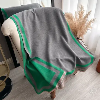 Women's Imitation Cashmere Scarf, Thick, Soft, Double-Sided Shawl - 7