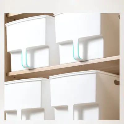 Hochschrank-Aufbewahrungsbox, Kunststoff mit Griff - 2