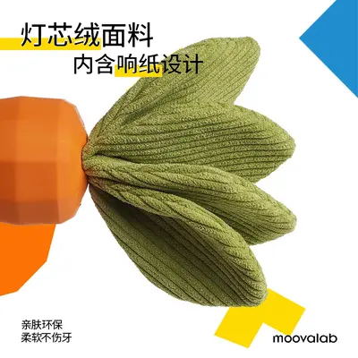 Carrot Rubber Dog Chew Toy Ball with Squeaker for Small and Medium Dogs - 4