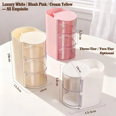 Premium cosmetics organizer box, rotating, multi-layer - 5