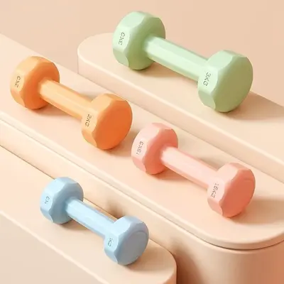 Octagonal rubber-coated dumbbell set for women