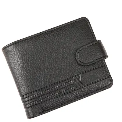 Erkek Cüzdan PU Deri Kısa Fermuarlı Tokalı Bozuk Para Cüzdanı - 6