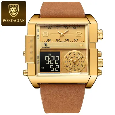 POEDAGAR 997 Herren-Digitaluhr Doppeldisplay - 9