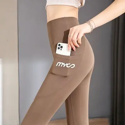 High Waist Tummy Control Yoga Pants, Cropped, Thin Style - 9