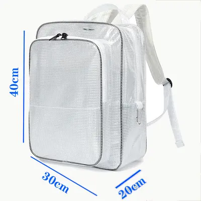 Anti-Static Full PVC Dust-Free Transparent Mesh Backpack, Cleanroom Tool Bag - 7