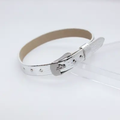 DIY 8mm PU leather wristband, slide charm compatible - 9