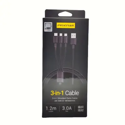 Pinsheng 3-in-1 braided 100W şarj kablosu, Type-C hızlı - 7