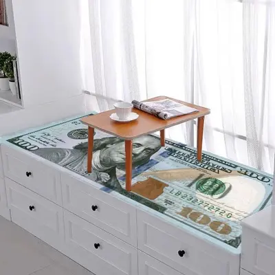 Dollar Bill Design Crystal Velvet Floor Mat, Full Coverage
