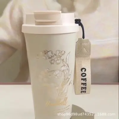 Large Capacity Thermos Cup with Coffee Straw, Dual Drink - 5