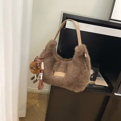 Autumn Winter Plush Women's Shoulder Bag - 3