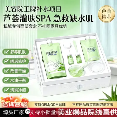Aloe-Gel-Feuchtigkeitsset für Schönheitssalons, professionelle Gesichtspflege, beruhigende Hautpflege, Aloe-Feuchtigkeitsbehandlung, Hautpflegeprodukte, Hydra-Glow (Wasserlicht)