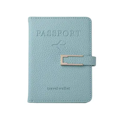 RFID Multi-Slot PU Leather Passport Holder with Luggage Tag Set