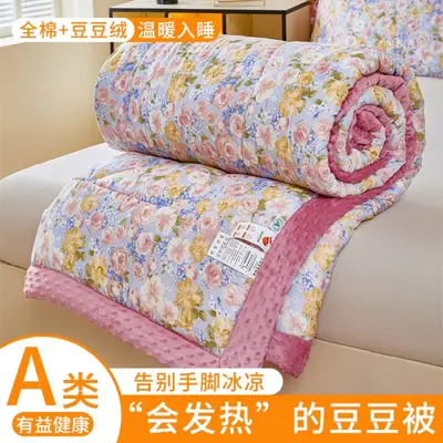 Pure Cotton Bean Velvet Quilt, Spring Autumn Single and Double Bed - 7