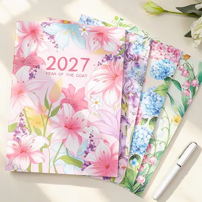 2027 Monthly Planner Notebook A4, Daily Schedule and Check-in Calendar