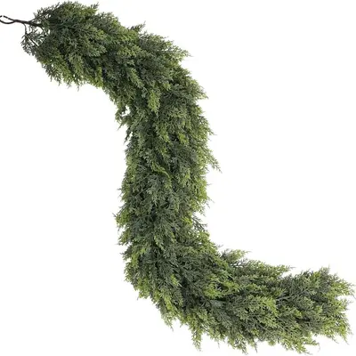 Norfolk Çamı Çelenk, Yapay Rattan Noel Dekorasyon Çelengi
