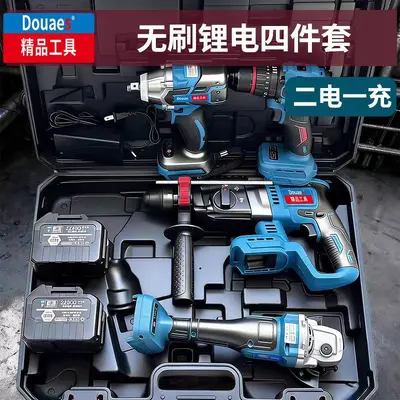 Makita 4-teiliges Akku-Set: Elektroschrauber, Winkelschleifer, Bohrmaschine, Schlagschraub - 11