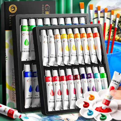Watercolor gouache paint set, 12/24/36 colors for children - 1