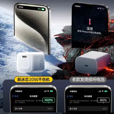 20W Gallium Nitride Charger with Dual Type-C Cable, 3C Certified