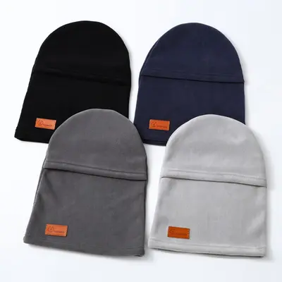 Men Women Winter Fleece Hat Windproof Face Mask Neck Gaiter