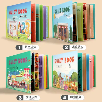 Sınır ötesi çıkartmalı kitap busybook çocuk eğitici oyuncak bilişsel öğrenme tekrar yapıştırılabilir kitap kelime öğrenme parmak eğitimi
