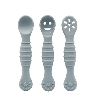 Baby Silicone Teething Spoon, Double-Head Soft, for Baby Food - 10