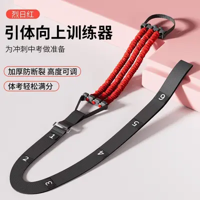 Resistance Pull-Up Assist Band with Support Strap for Home Back Training - 5