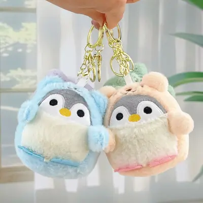 Karikatür Sevimli Çapraz giyinme Penguen Bebek Douyin Aynı Stil Giydirme Küçük Penguen doldurulmuş Oyuncak Kolye Bebek 8 CM - 4