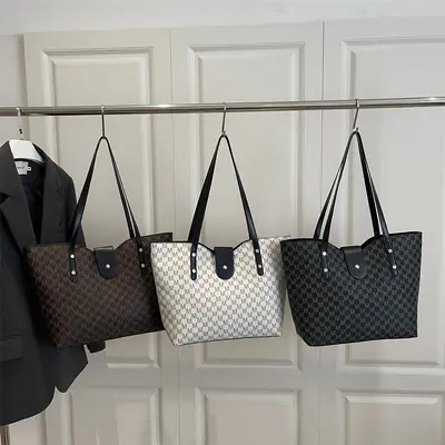 Large Capacity Women's Tote Bag, Printed Single Shoulder Bag for Commuting - 5