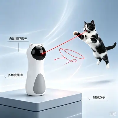 Automatic Infrared Laser Cat Toy with Bear, Smart Electric Cat Toy - 5