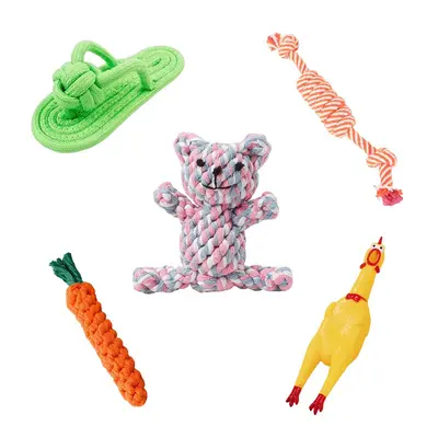 Handmade Woven Cotton Rope Durable Dog Chew Toy - 5
