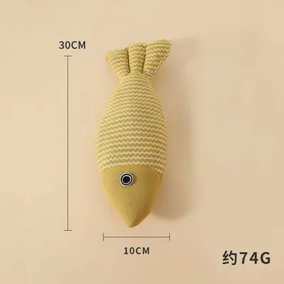 Oversized Catnip Wave Cat Toy, Cotton Linen Chew Toy - 11