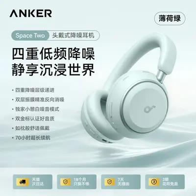 SoundCore Space2 Wireless Over-Ear Noise-Cancelling Gaming Headphones D1402 - 7