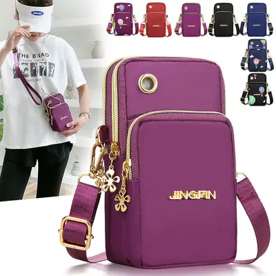Handytasche Damen vertikal Schulter Umhängetasche 2025 neu Nylon Oxford Gewebe Schultertasche mit Reißverschluss Münzgeldbörse - 2
