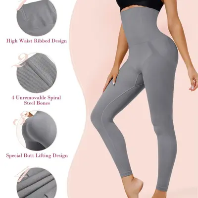 Kadın yüksek bel şekillendirici dokuz çeyrek tayt, yoga ve fitness için