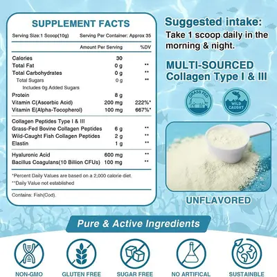 Stok hazır deniz kolajen tozu Marine collagen powder TK sınır ötesi kolajen peptidi