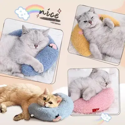 U Tipi Ay Kedi ve Köpek Yastığı, Boyun Desteği, Derin Uyku, Kalın Dolgu - 3