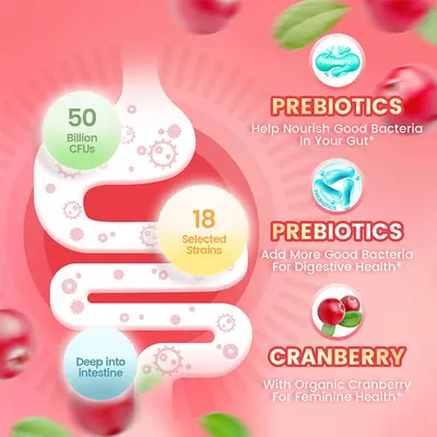 新品TK亚马逊跨境爆款60粒女性益生菌软糖WOMEN'S PROBIOTIC现货