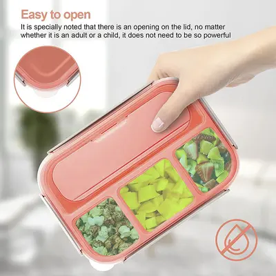 Amazon-Bestseller Kunststoff-Lunchbox, mikrowellengeeignet, Schul-Bento-Box für Schüler, 16-teiliges Set mit Fruchtspießen, unterteilte Mittagsbox