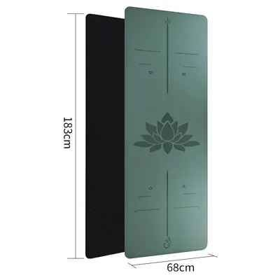Natural Rubber Yoga Mat with Alignment Lines, Non-Slip PU - 5