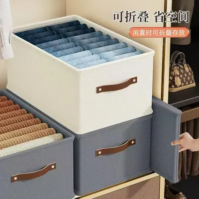 Thickened Oxford Fabric Clothing Storage Box Large Capacity Garment Organizer Washable Fabric Storage Container for Pants and Clothes