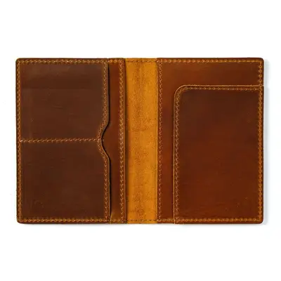 Original First Layer Cowhide Retro Handmade Passport Holder Document Holder Boarding Card Document Storage Passport Book Protective Cover - 8