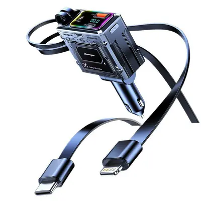 120W Kfz-Ladegerät mit Kabel Handy Super Fast Charging Zigarettenanzünder 1-zu-4 Konverter USB Autoladestation Steckeradapter