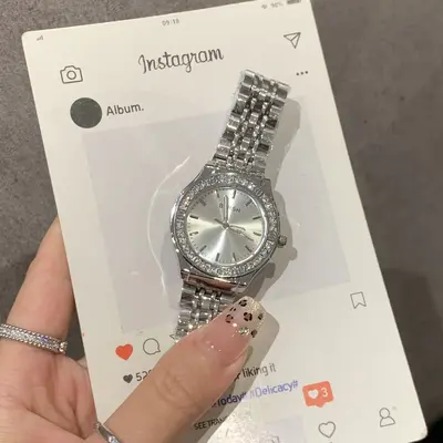 New Minimalist Elegant Lightweight Luxury Fashion Women's Watch with Diamond-Embedded Steel Band High-Grade Appearance Direct Factory Sales Hot-Selling Model - 9