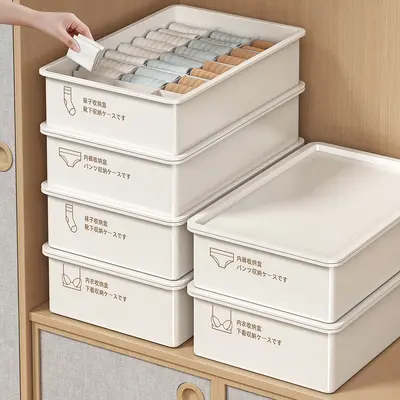Underwear and sock storage box, 3-compartment