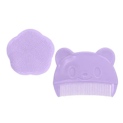 Baby Cradle Cap Comb and Shampoo Brush Set, Silicone - 5