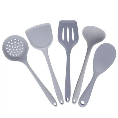 Silikon Spatula Kaşık Seti Yapışmayan Tencere Kaşığı Spatula Çorba Kaşığı Ev Aşçılık Mutfak Araç-Gereç