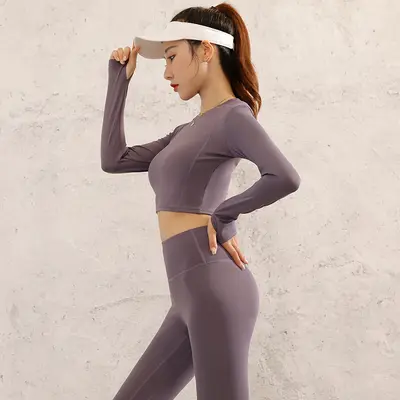 Women's Peach Hip Yoga Set, Quick-Dry Lycra Fabric, Hip-Lifting - 11